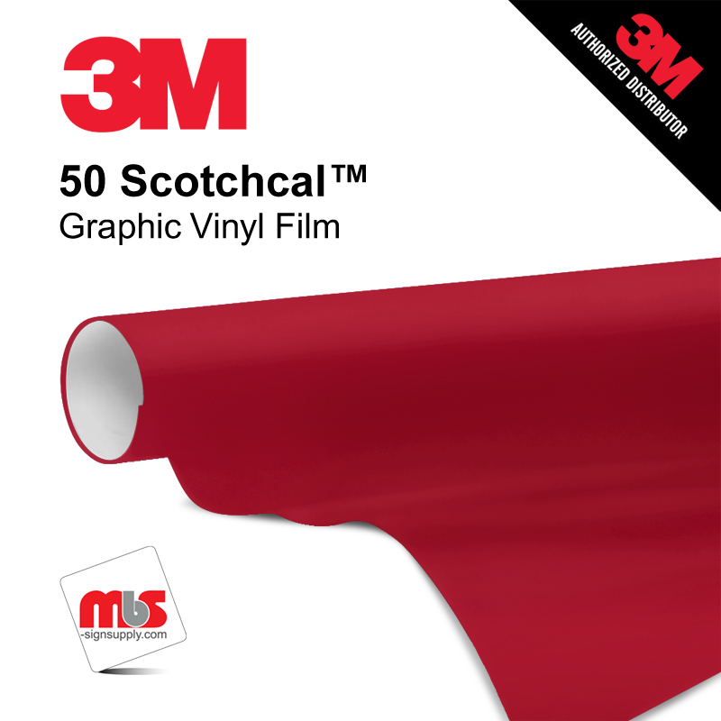 15'' x 50 Yards 3M™ Series 50 Scotchcal Gloss Dark Red 5 Year Unpunched 3 Mil Calendered Graphic Vinyl Film (Color Code 483)
